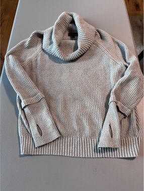 Market & Spruce Women’s Medium Gray Chunky Knit Cowl Neck Sweater